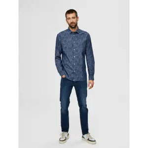 Hemd Selected mark-washed manches longues slim image-3