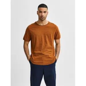 T-shirt Selected manches courtes Col rond Morgan rayé image-1
