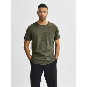 T-shirt Selected manches courtes Col rond Morgan rayé image-1