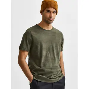 T-shirt Selected manches courtes Col rond Morgan rayé image-2
