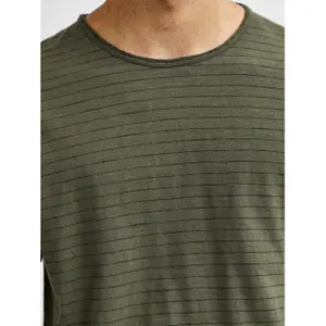 T-shirt Selected manches courtes Col rond Morgan rayé image-4