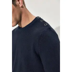 Sweater Selected Irven manches longues knit button col rond image-2