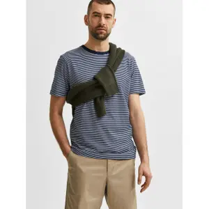 T-shirt Selected manches courtes Col rond Norman 180 rayé image-2