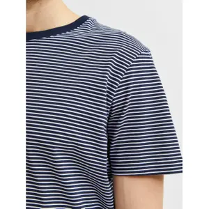 T-shirt Selected manches courtes Col rond Norman 180 rayé image-3