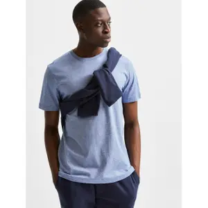 T-shirt Selected manches courtes Col rond Norman 180 mini rayure image-2