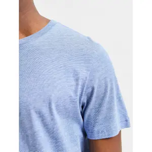 T-shirt Selected manches courtes Col rond Norman 180 mini rayure image-3