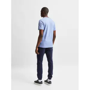 T-shirt Selected manches courtes Col rond Norman 180 mini rayure image-5