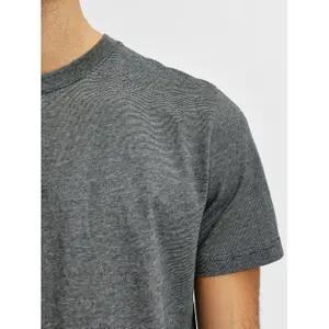 T-shirt Selected manches courtes Col rond Norman 180 mini rayure image-4
