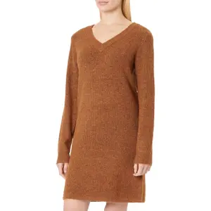 Robe manches longues col V femme Pieces Ellen image-0