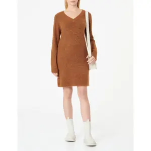 Robe manches longues col V femme Pieces Ellen image-1