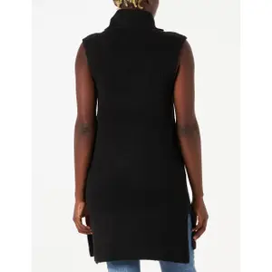 Gilet long en maille à Col roulé femme Pieces Ellen image-2