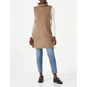 Gilet long en maille à Col roulé femme Pieces Ellen image-1