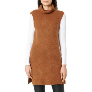 Gilet long en maille à Col roulé femme Pieces Ellen image-0