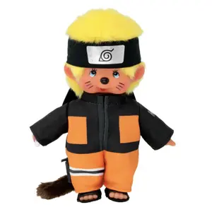 Pelúcia Bandai 17735 - Monchhichi (Kiki) - Monchhichi X Naruto Uzumaki