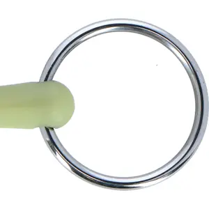 Cheek pieces with double rings for horse with jointed mouthpiece, apple flavour HORKA image-3