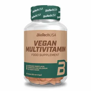 Lot de 12 pots de multivitamine végétalienne Biotech USA - 60 Comp image-0