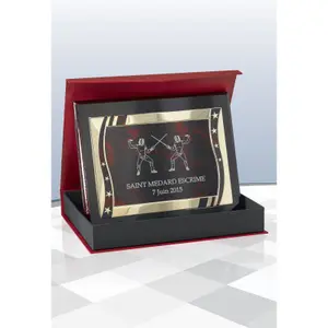 Piastra di distinzione con incisione Logo + Testo 22x18cm image-0