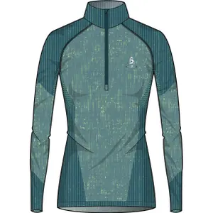 Maillot de mujer l/s Odlo Turtle neck half zip Blackcom image-0