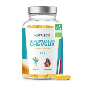 60 cápsulas de biotina vegetal e óleo de painço orgânico Nutri&Co image-0