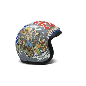 Casque moto jet DMD Vintage Wolf image-0
