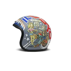 Casque moto jet DMD Vintage Wolf image-2