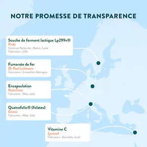 Suplemento alimentar contra a fadiga Nutri&Co Le Fer Et Sa Souche Lactique - 30 gélules image-3