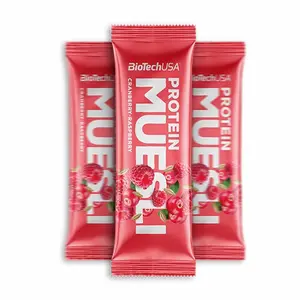 Barrita de proteínas Biotech USA muesli - Canneberges-framboise (x28) image-0
