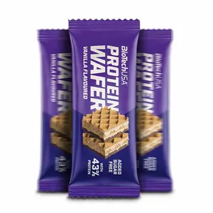 Paquete de 12 cartones de barquillos de proteínas Biotech USA - Vanille image-0