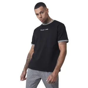 T-Shirt mit kariertem Kragen und Ärmeln Project X Paris image-0