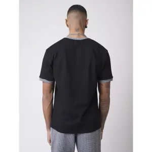 T-Shirt mit kariertem Kragen und Ärmeln Project X Paris image-3