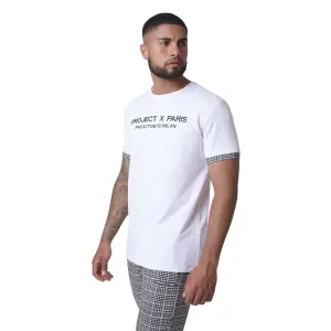 T-shirt met borduursel, geruite revers Project X Paris image-2