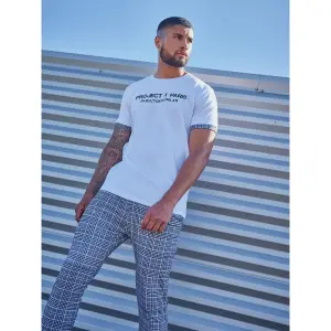 T-shirt met borduursel, geruite revers Project X Paris image-3