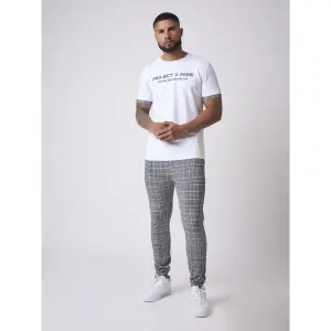 T-shirt met borduursel, geruite revers Project X Paris image-1