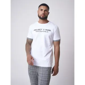 T-shirt met borduursel, geruite revers Project X Paris image-0