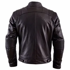 Plain leather motorcycle jacket Helstons trust image-1