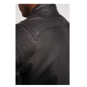 Plain leather motorcycle jacket Helstons trust image-2