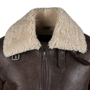 Sheepskin leather jacket Helstons bombardier thunder image-3
