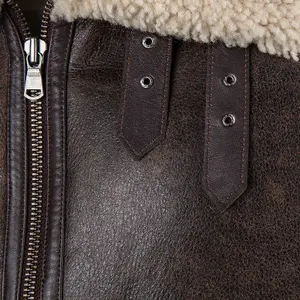 Sheepskin leather jacket Helstons bombardier thunder image-4