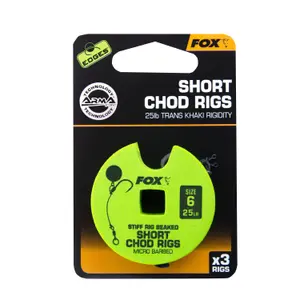 Monofilamento Fox 25lb Short Chod Rig Barbed taille 6 image-1