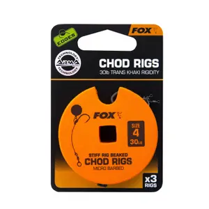 Monofilamento Fox rigide 30lb Standard Chod Rig Barbed taille 4 image-1