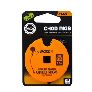 Monofilamento Fox rigide 25lb Standard Chod Rig Barbless taille 8 image-0