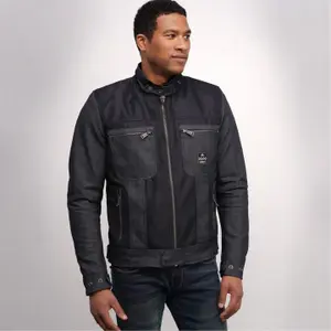 Cotton-mesh motorcycle jacket Helstons genesis image-1