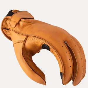 Summer leather motorcycle gloves Helstons soft hiro image-3