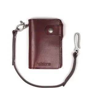 Portefeuille moto cuir Helstons moon wallet + lacet