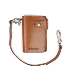 Leather wallet Helstons moon wallet + lacet image-0