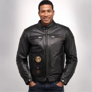 rag motorcycle leather jacket Helstons tracker image-1