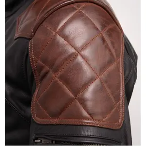 Buffalo &amp; cowhide motorcycle leather jacket Helstons chuck image-2