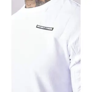 Sweater met ronde hals en vierkant gewatteerd nylon juk Project X Paris image-4