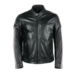 Blouson cuir moto aniline Helstons race image-0