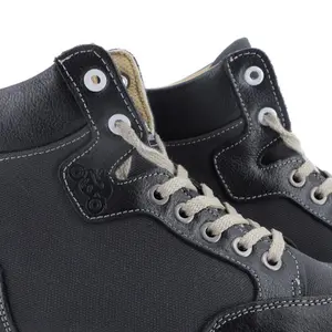 Armoured canvas leather motorcycle trainers Helstons kobe image-2